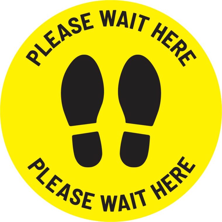 please wait here floor stickers